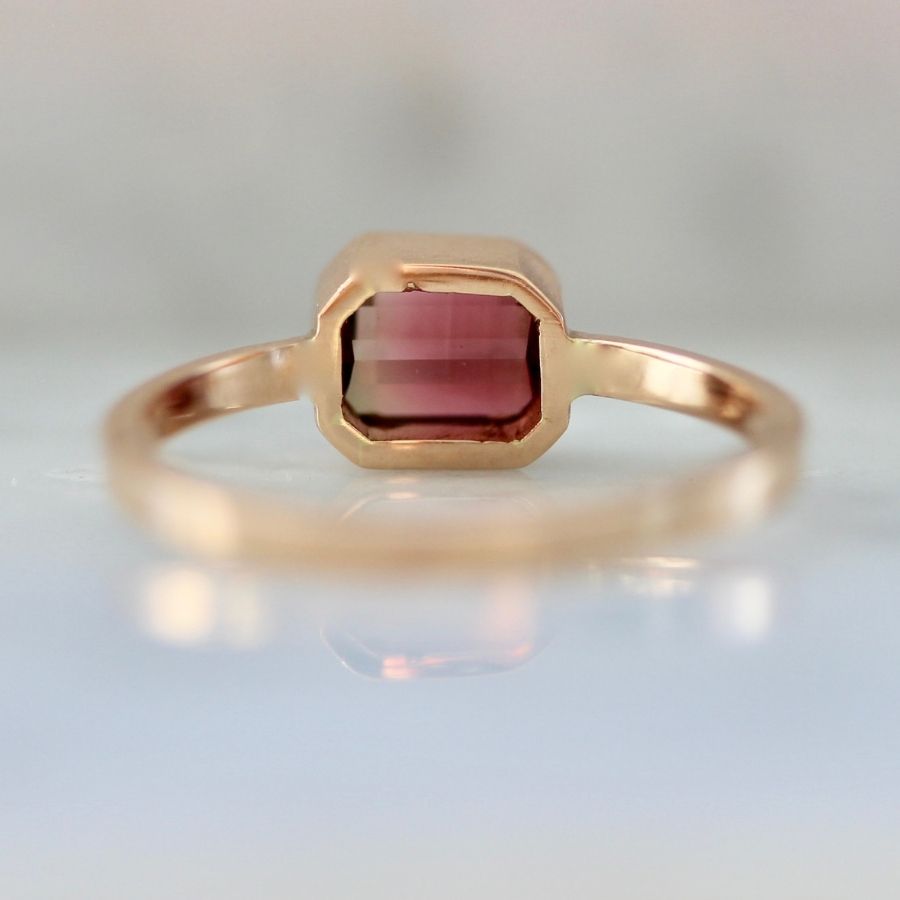 Watermelon Crush Emerald Cut Tourmaline Ring