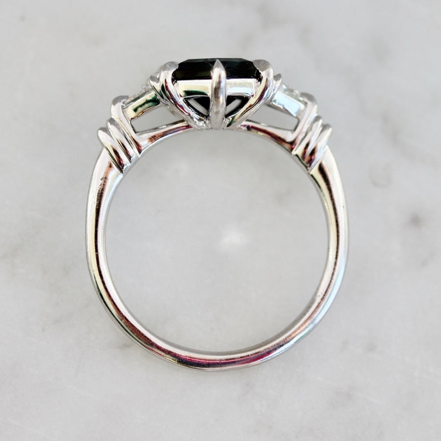 Brambleberry Midnight Blue Hexagon Cut Sapphire & Diamond Ring