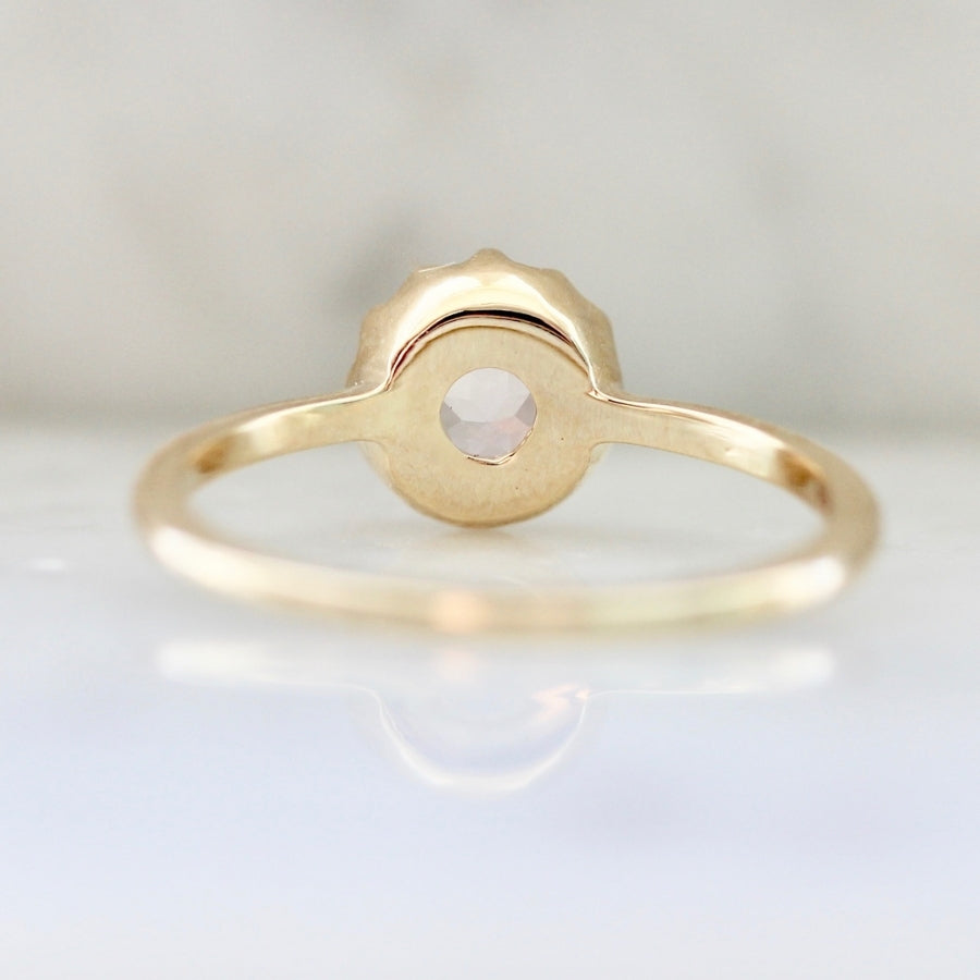 Desert Flower Pink Round Brilliant Cut Morganite Ring