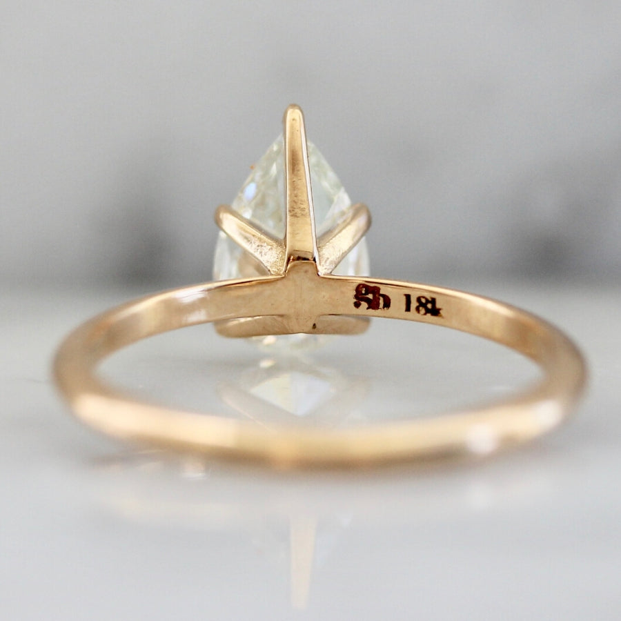 Stella Pear Cut Diamond Ring in Peach Gold