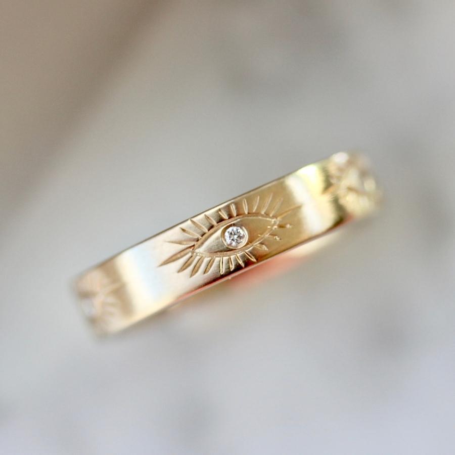 Good Karma Eye Engraved Diamond Band