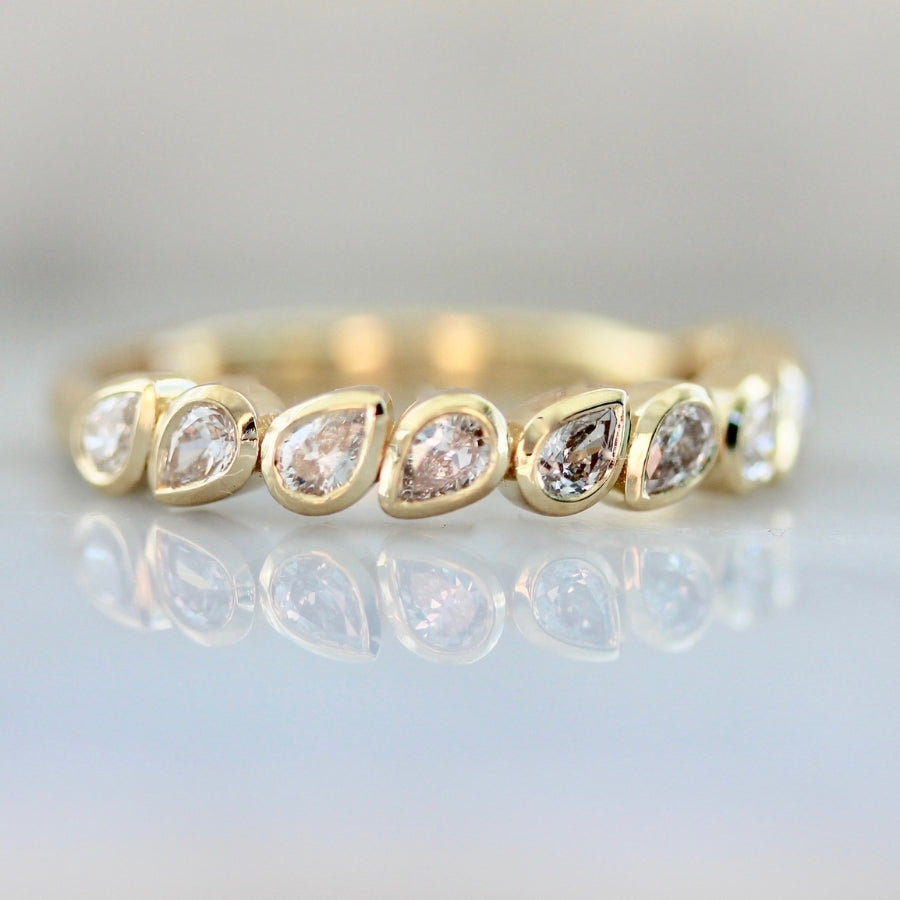 Drops of Starlight White Pear Cut Diamond Band