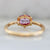 Duchess Hot Pink Oval Rose Cut Sapphire Ring in Peach Gold