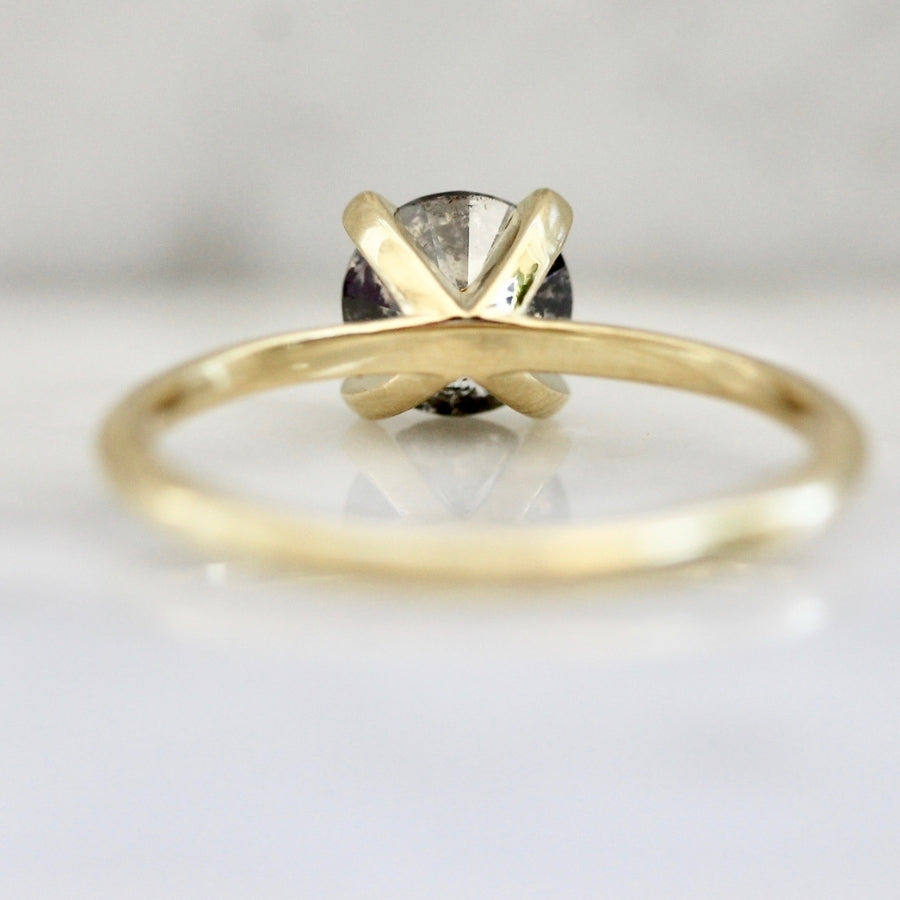 1.08 Carat Stella Salt & Pepper Round Brilliant Cut Diamond Ring