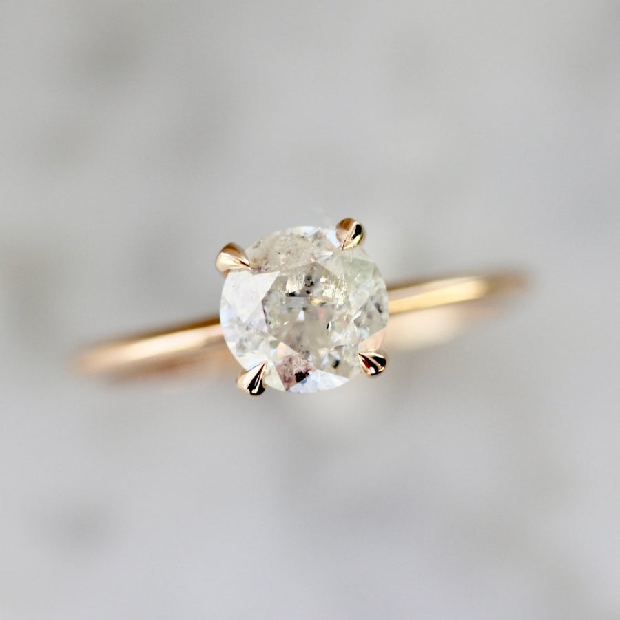 1.17 Carat Stella Salt & Pepper Round Brilliant Cut Diamond Ring