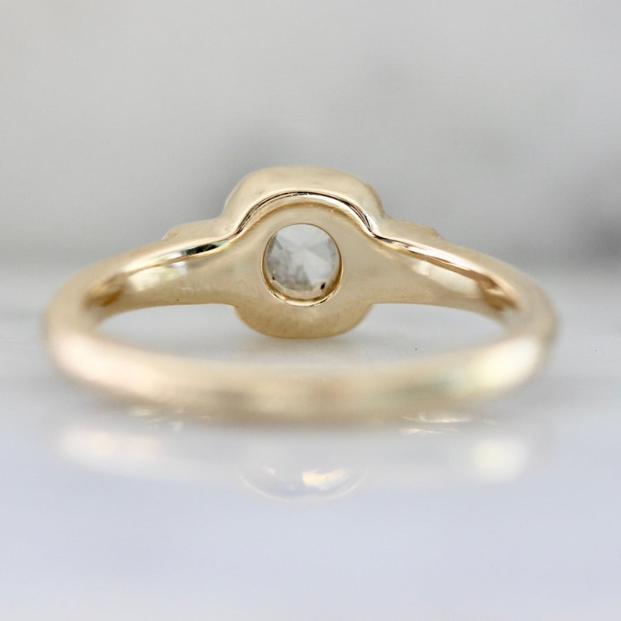 Evening Star Salt & Pepper Cushion Rose Cut Diamond Ring