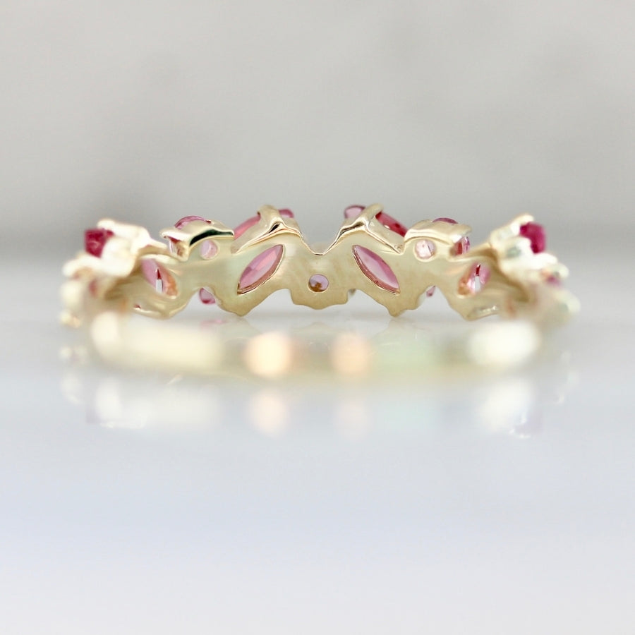 Ballroom Blitz Pink Sapphire & Tourmaline Band