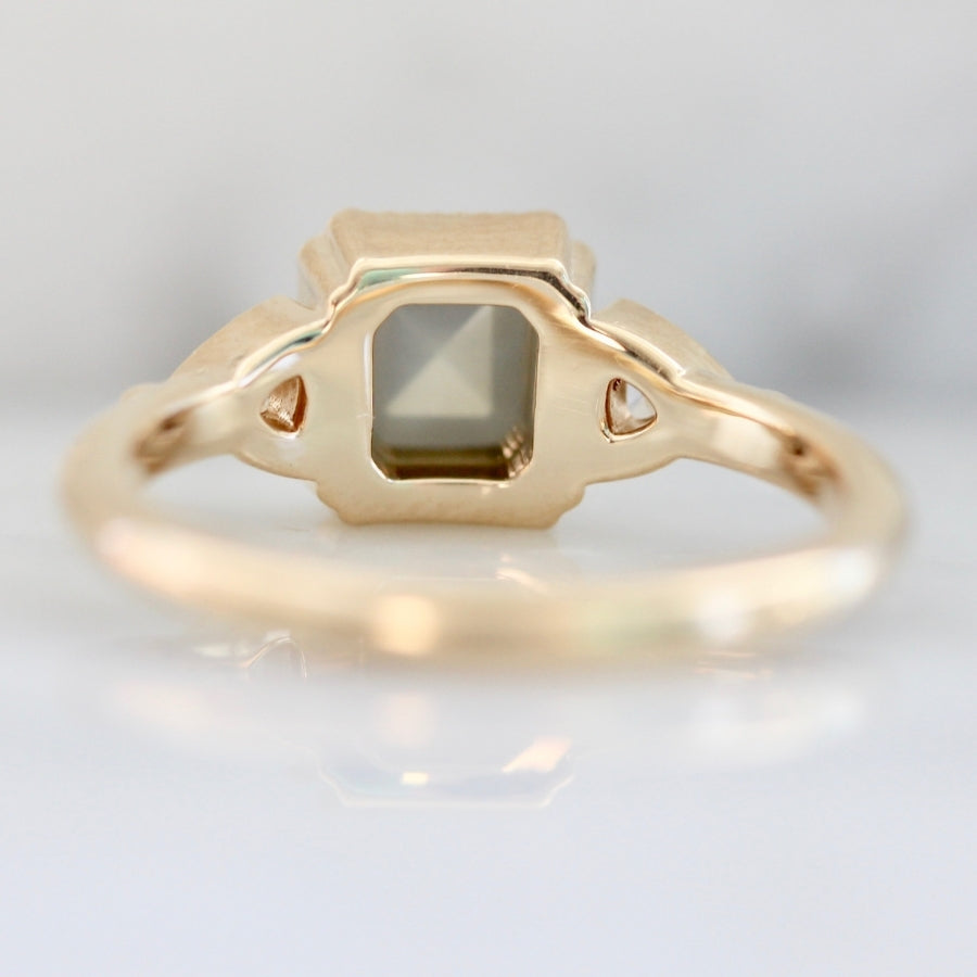 Goldfinch Yellow-Green Emerald Rose Cut Diamond Ring