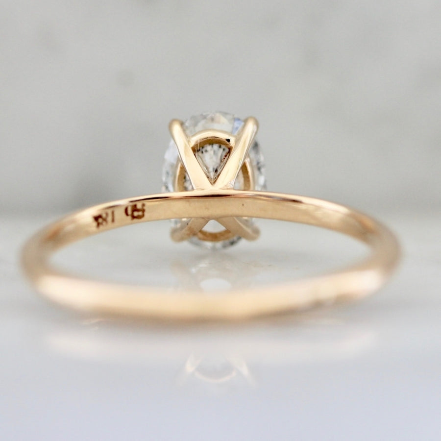 1.09 Carat Stella Salt & Pepper Oval Cut Diamond Ring