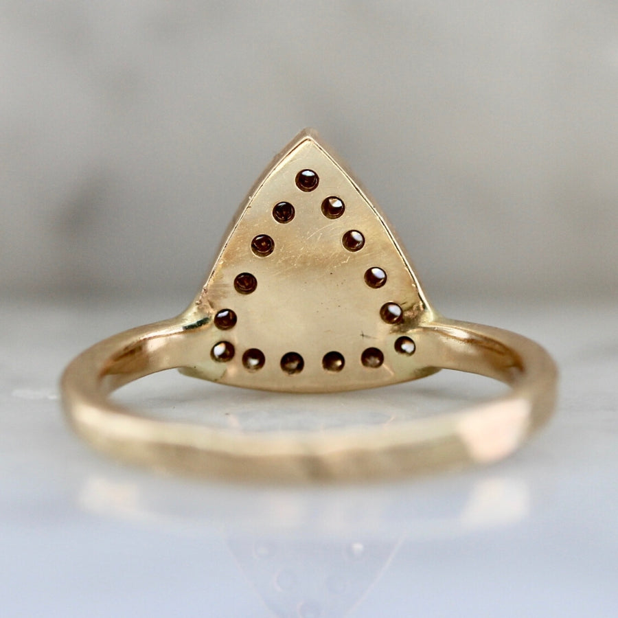 Malbec Salt & Pepper Trillion Rose Cut Diamond Ring in Yellow Gold