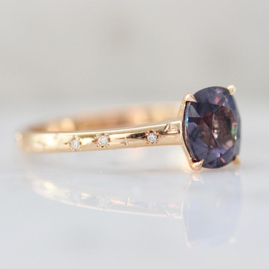 Binor Purple Elongated Cushion Cut Spinel Ring