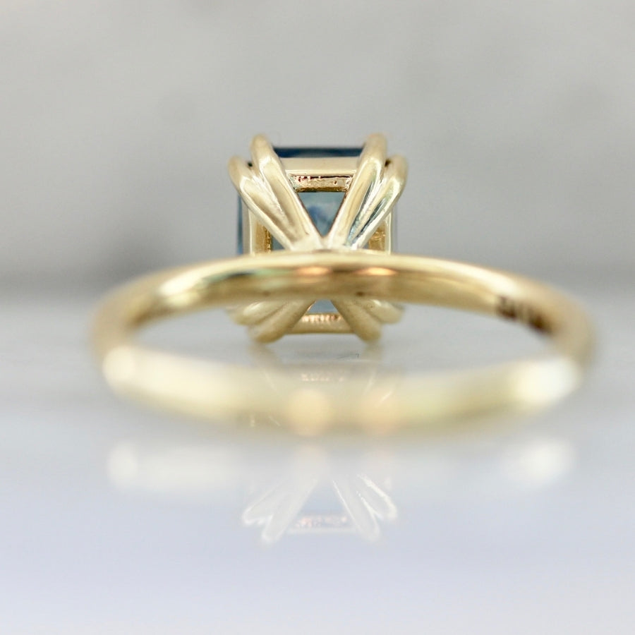 Baja Babe Light Teal Radiant Cut Sapphire Ring