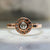 Barbera Salt & Pepper Round Rose Cut Diamond Ring in Rose Gold