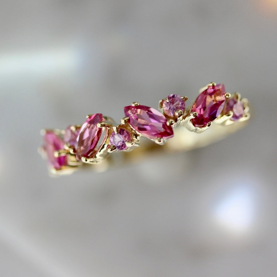 Ballroom Blitz Pink Sapphire & Tourmaline Band