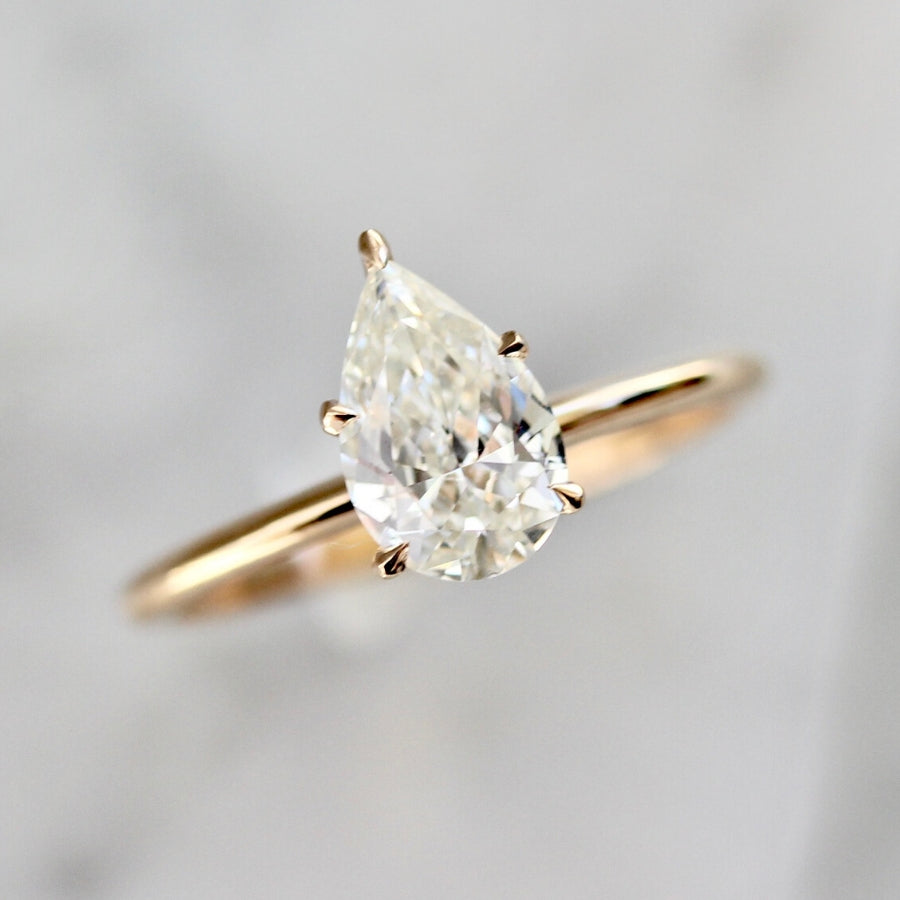 
            Stella Pear Cut Diamond Ring in Peach Gold