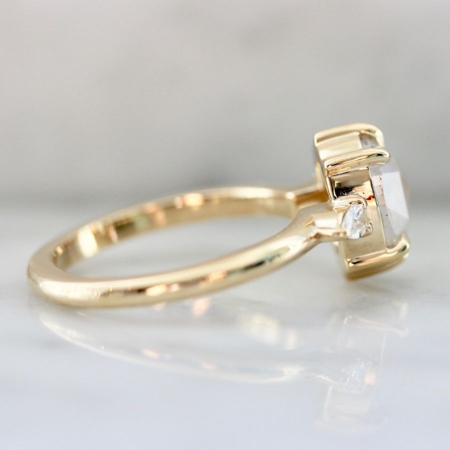 Lore Icy Opalescent Oval Rose Cut Diamond Ring