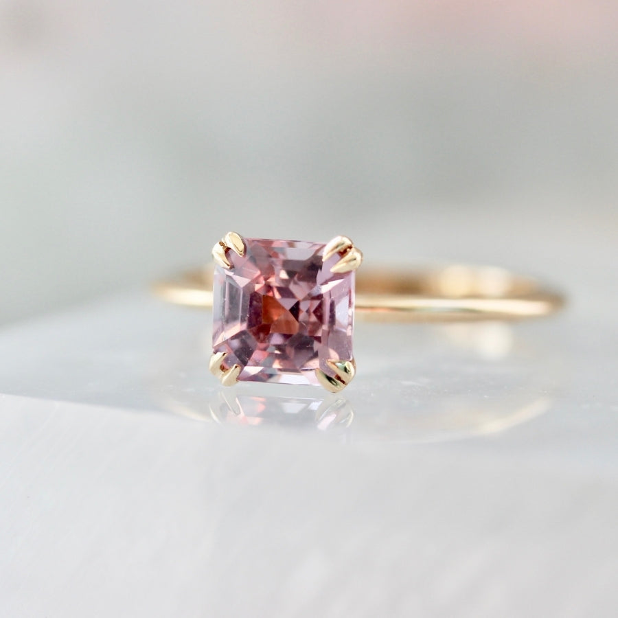 
            Hey Sugar Pink Square Emerald Cut Spinel Ring