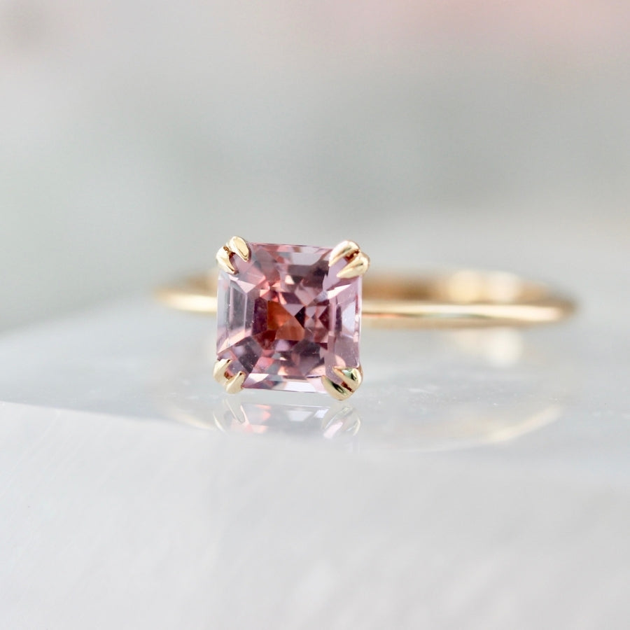 Hey Sugar Pink Square Emerald Cut Spinel Ring