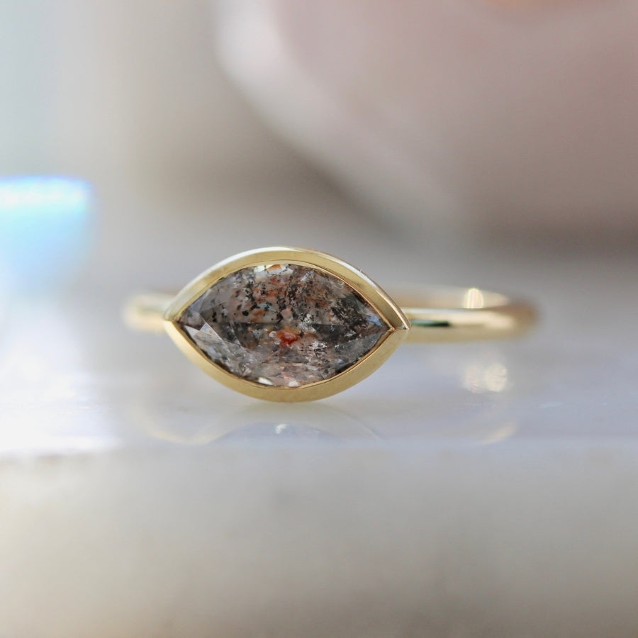 
            Kismet Salt &amp; Pepper Marquise Cut Diamond Ring