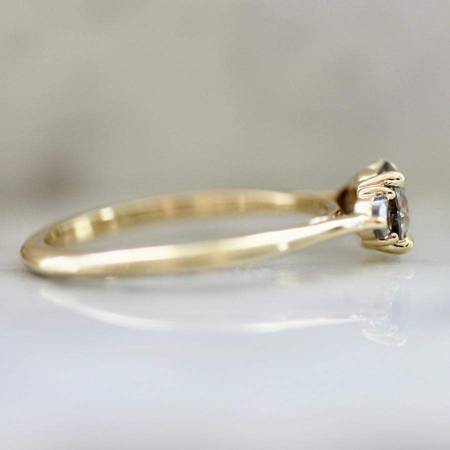 Slice of Heaven Three Stone Salt & Pepper Diamond Ring