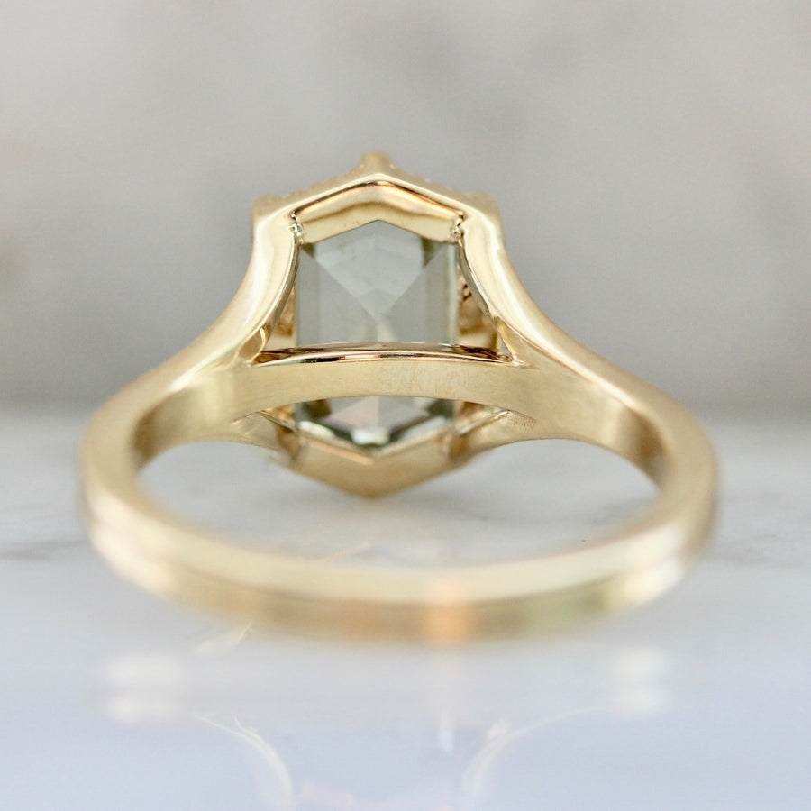 Mint To Be Hexagon Cut Sapphire Ring