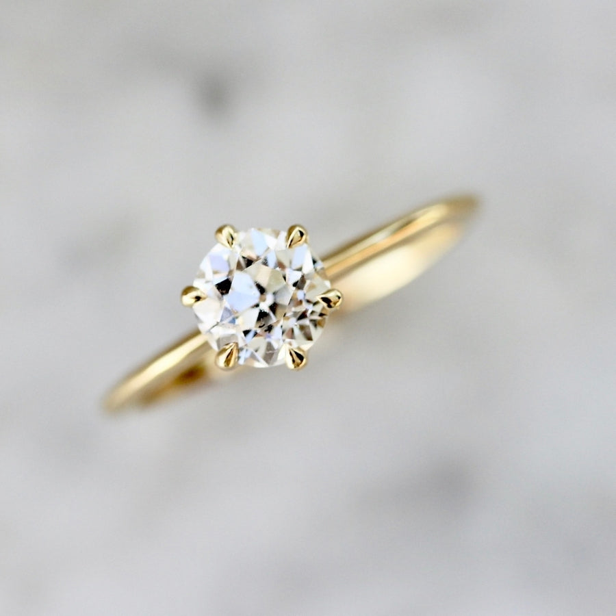 .90 Carat Bella White Old European Cut Diamond Ring