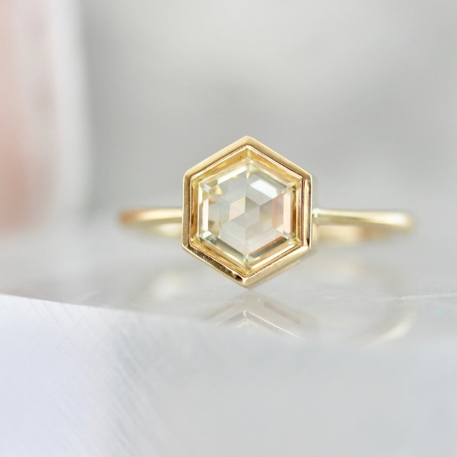 
            Fair Verona Champagne Hexagon Rose Cut Diamond Ring