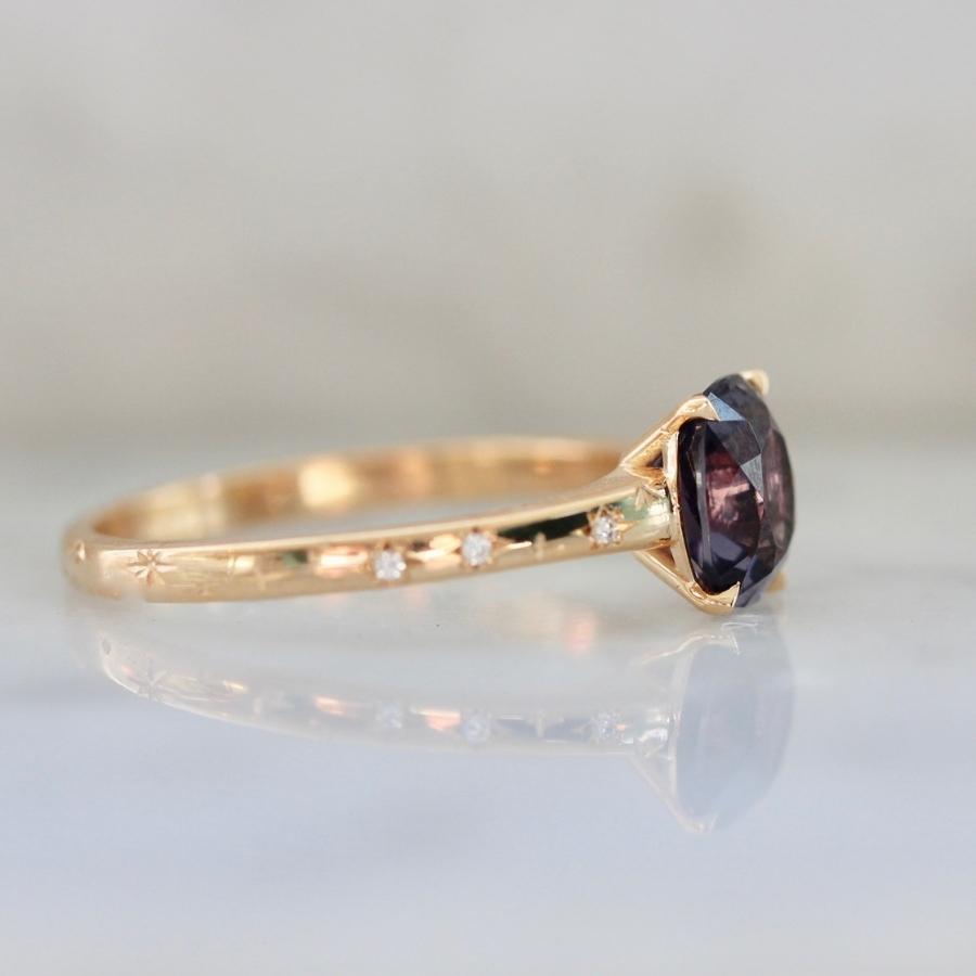 Binor Purple Elongated Cushion Cut Spinel Ring