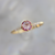 Strawberry Fields Pink Round Rose Cut Sapphire Ring