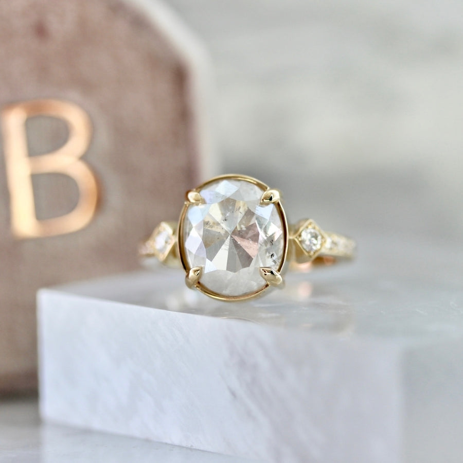 Reverie Icey Oval Rose Cut Diamond Ring