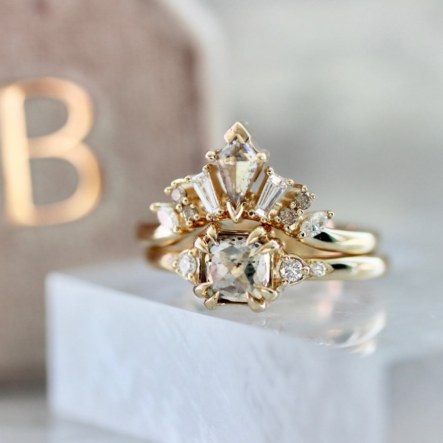 Austen Champagne Cushion Rose Cut Diamond Ring