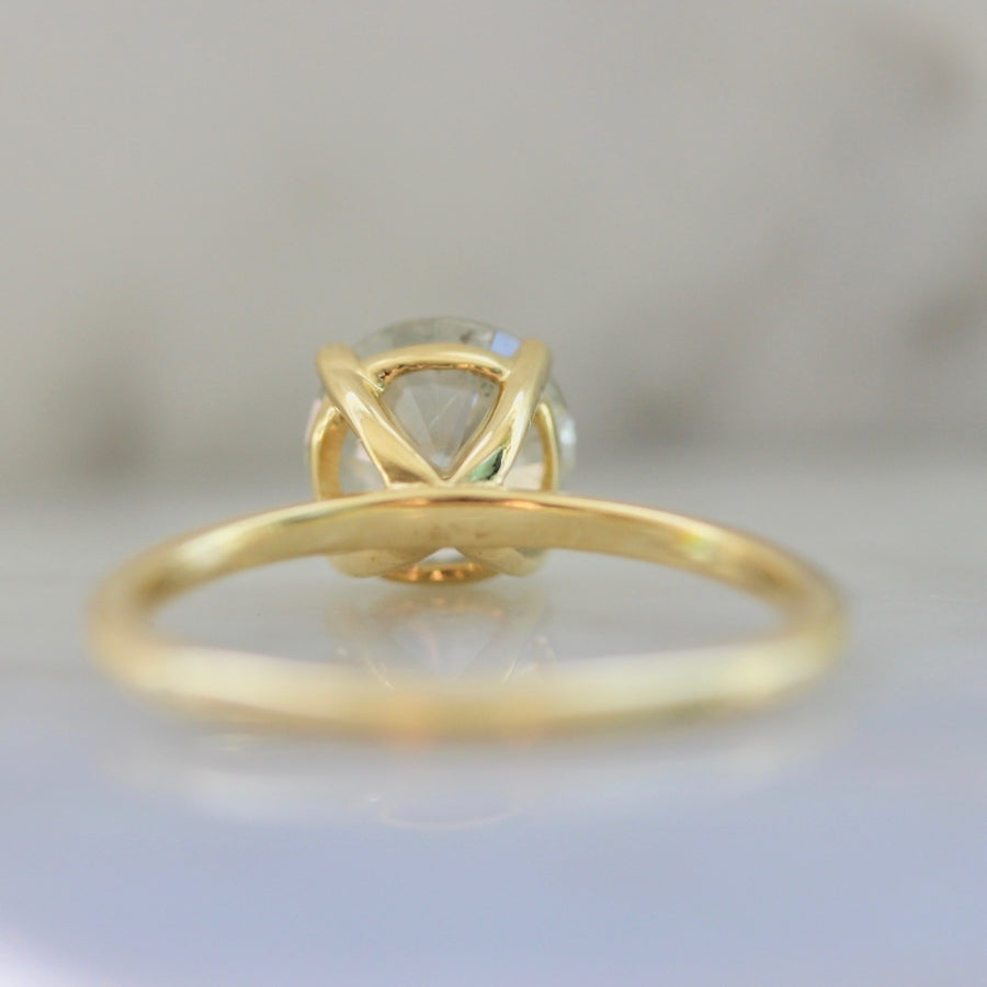 1.73 Carat Stella Grey Salt & Pepper Round Brilliant Cut Diamond Ring