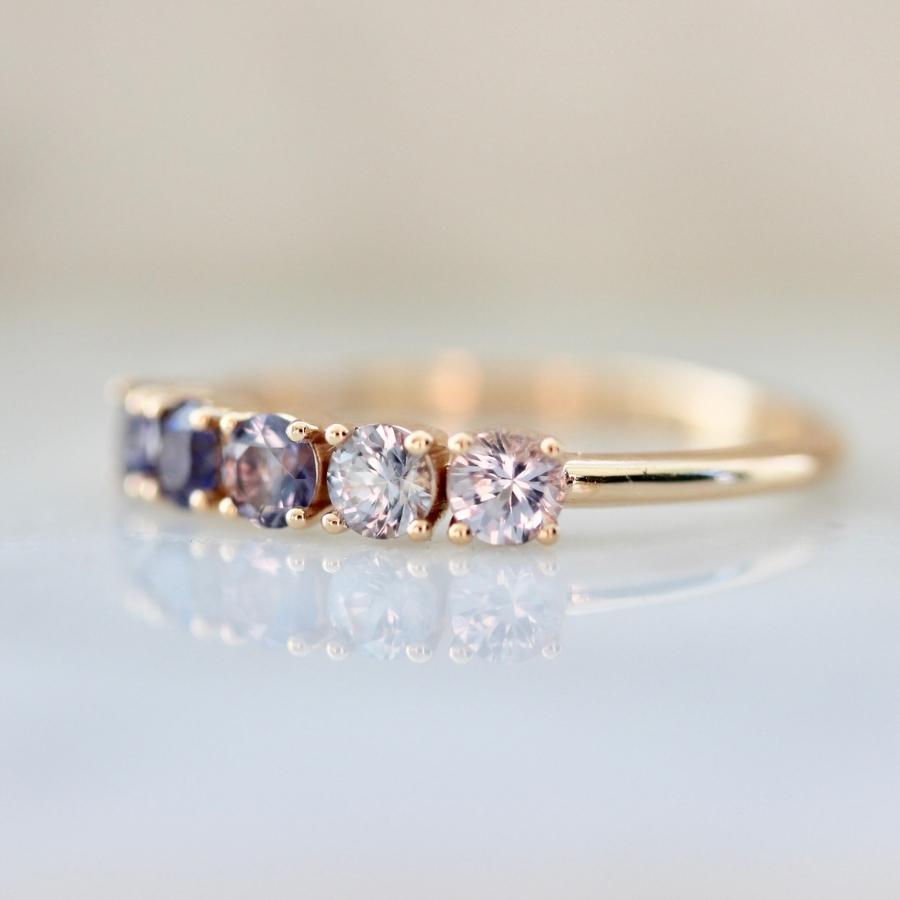 Blueberry Lemonade Ombré Round Brilliant Cut Iolite & Spinel Band