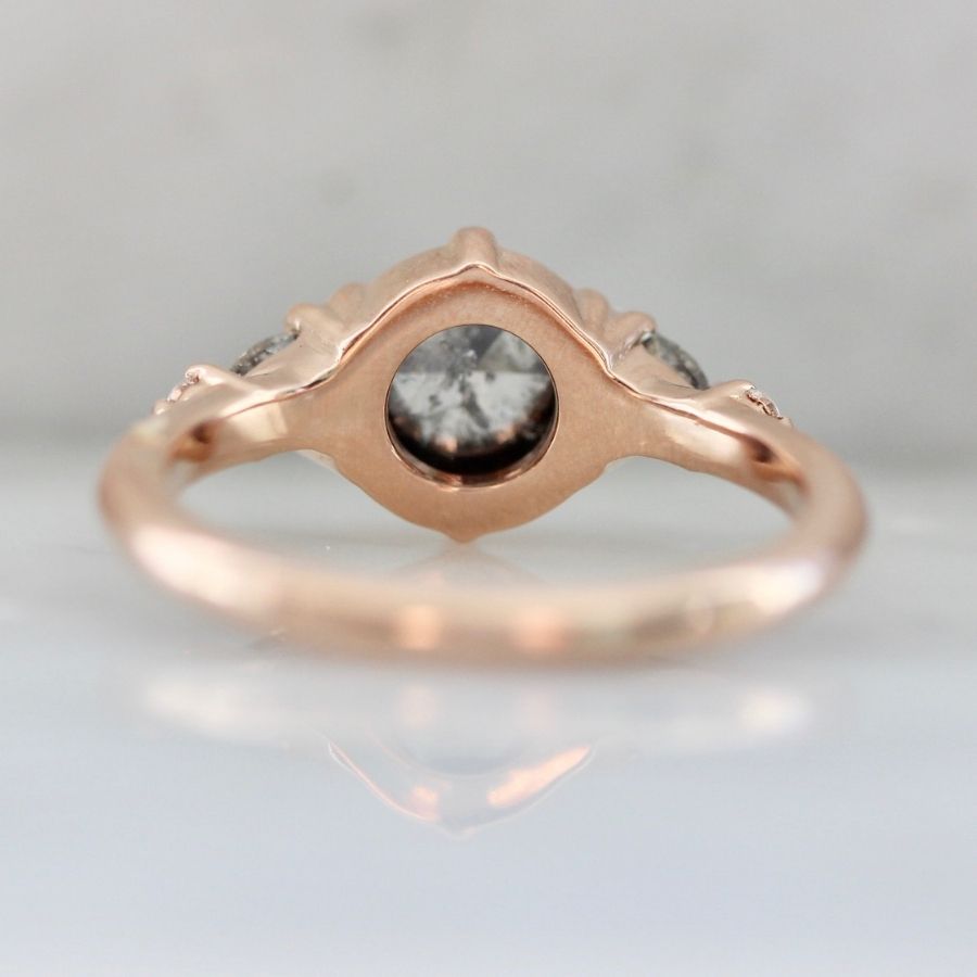Cosmos Salt & Pepper Round Rose Cut Diamond Ring