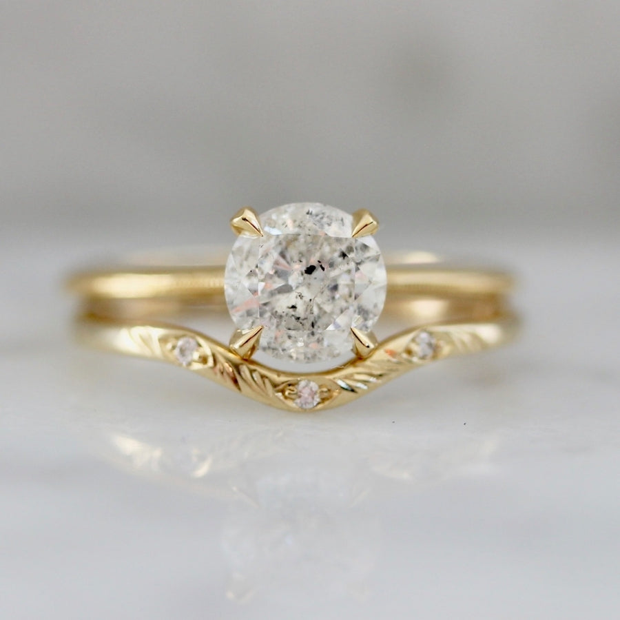 1.07 Carat Stella Icey Salt & Pepper Round Brilliant Cut Diamond Ring