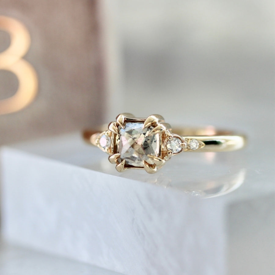 Austen Champagne Cushion Rose Cut Diamond Ring