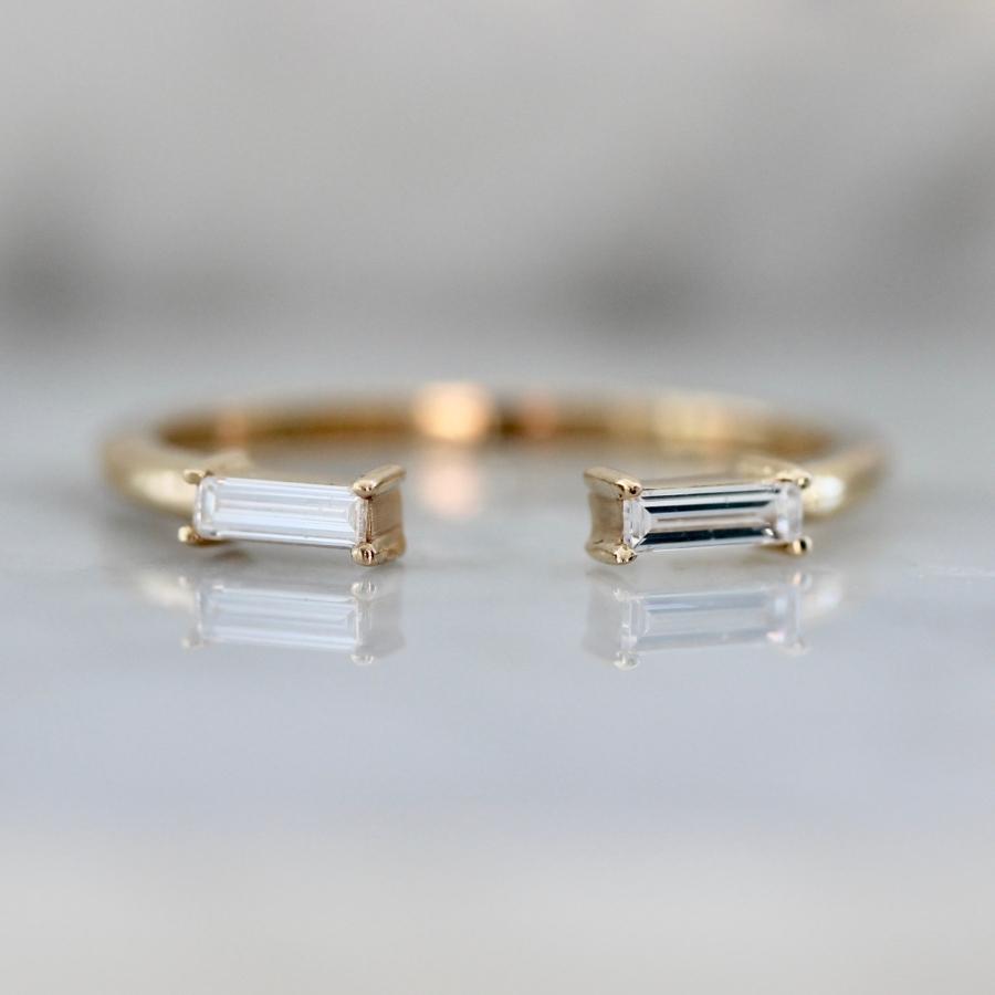 Baguette Open Cuff Diamond Band