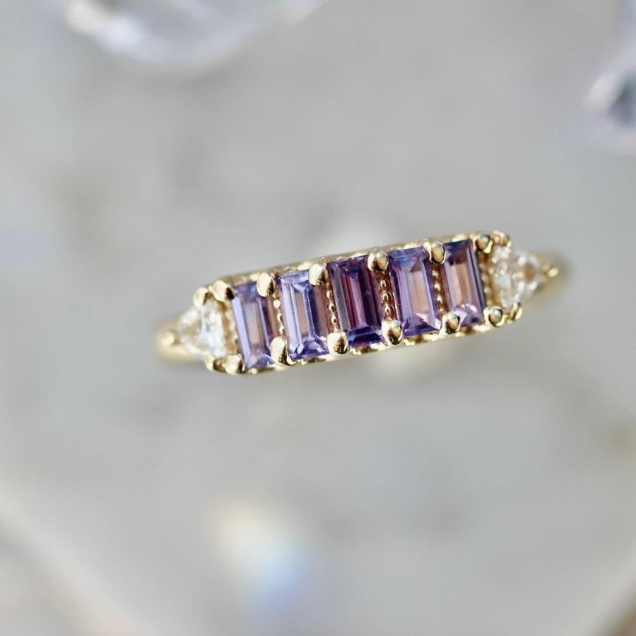 Secret Society Purple Rectangle Cut Sapphire Band