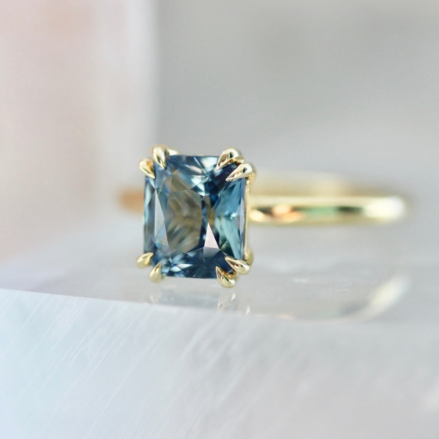
            Baja Babe Light Teal Radiant Cut Sapphire Ring