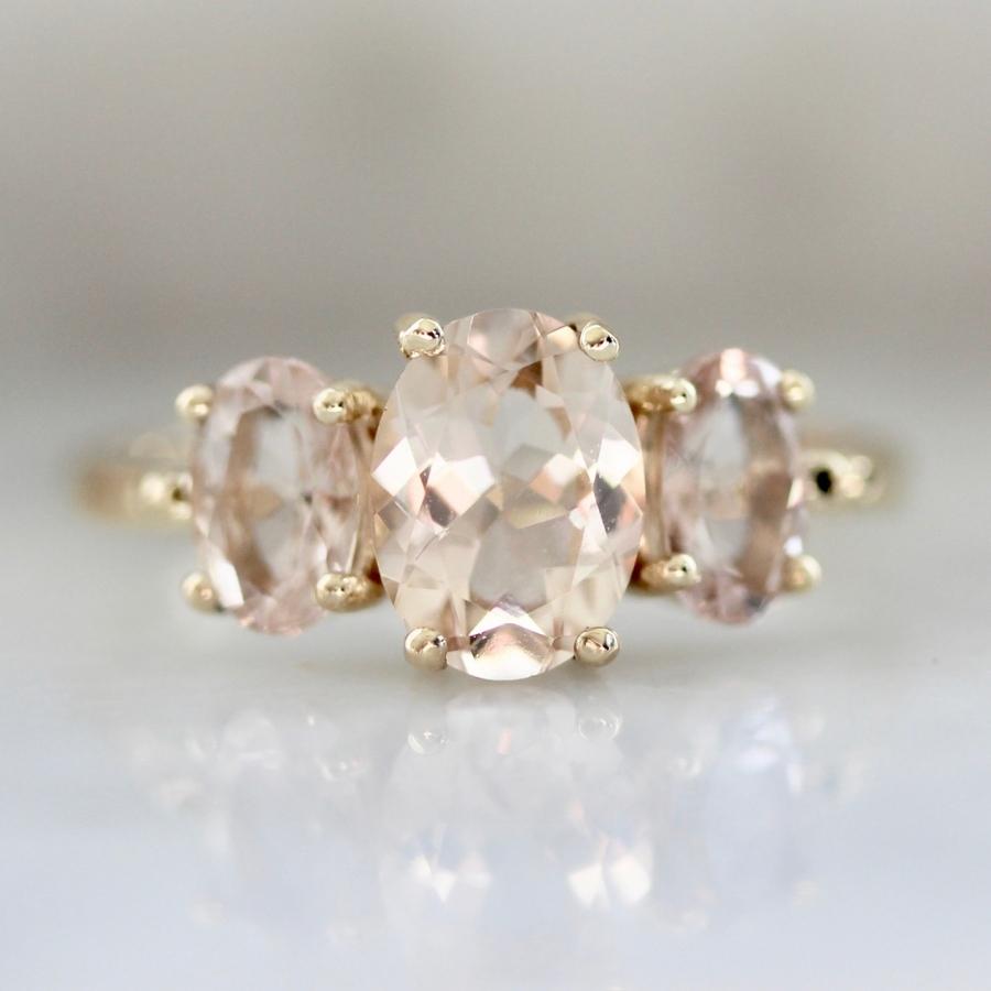 Oval the Moon Peach Morganite Ring