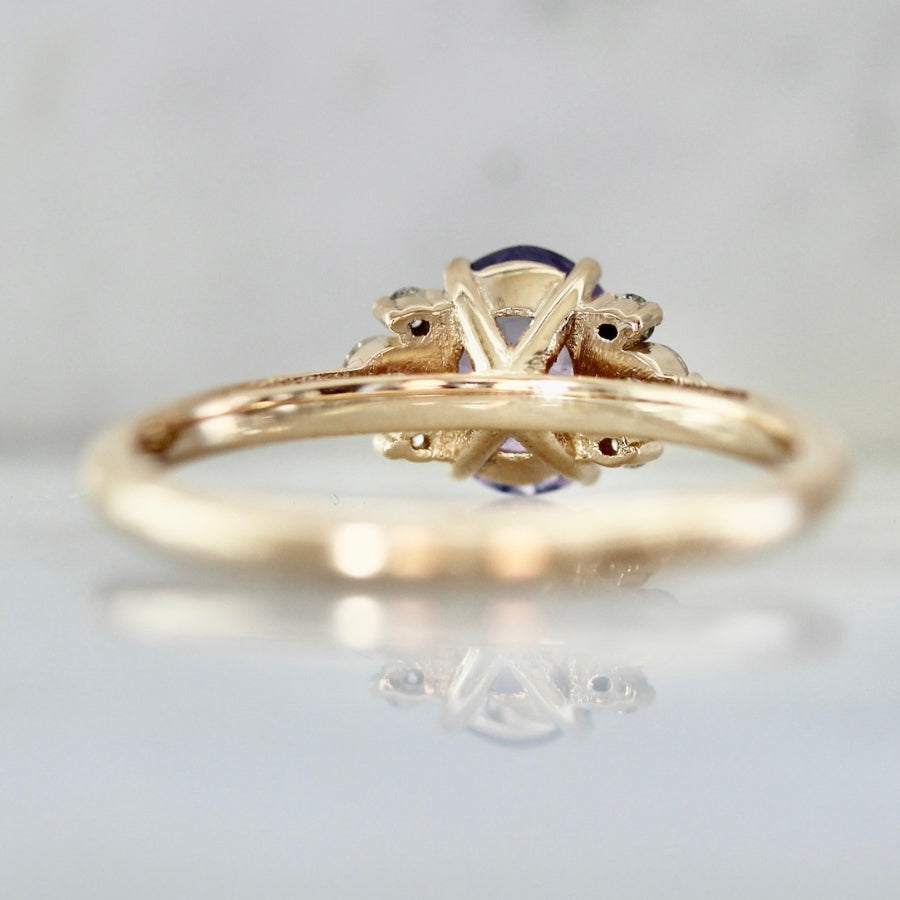 .90 Carat Mirella Purple-Blue Oval Cut Opalescent Sapphire Ring