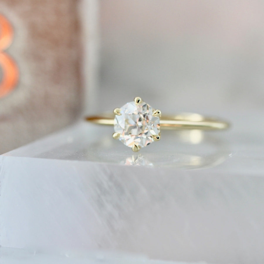 .90 Carat Bella White Old European Cut Diamond Ring