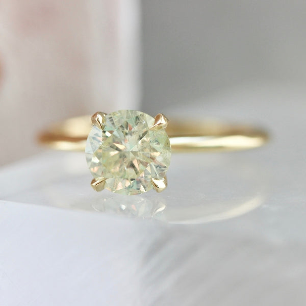 New Dawn Yellow Round Brilliant Cut Diamond Ring