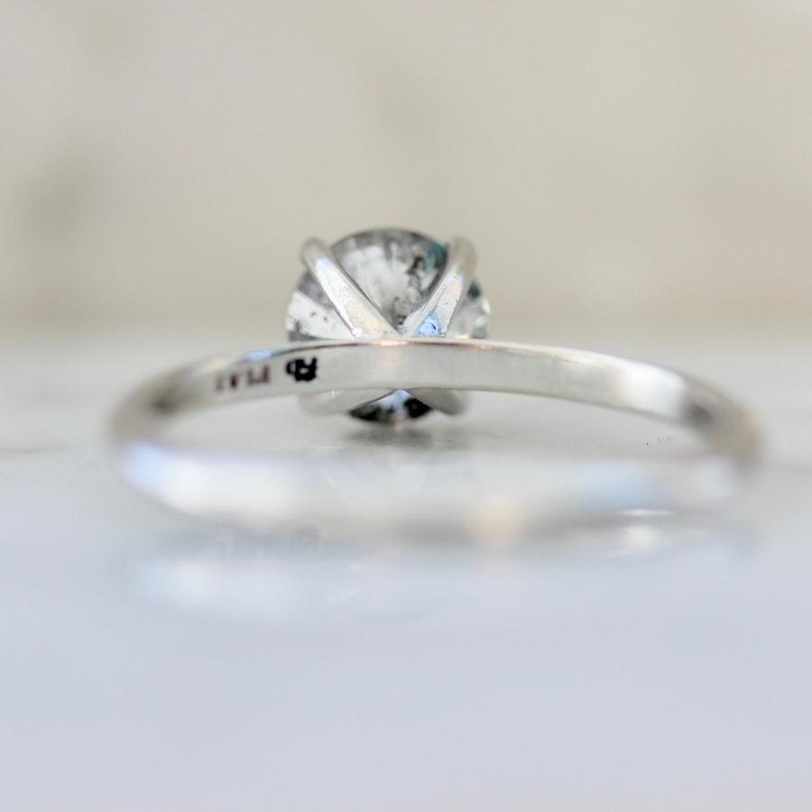 1.18 Carat Stella Salt & Pepper Round Brilliant Cut Diamond Ring in Platinum