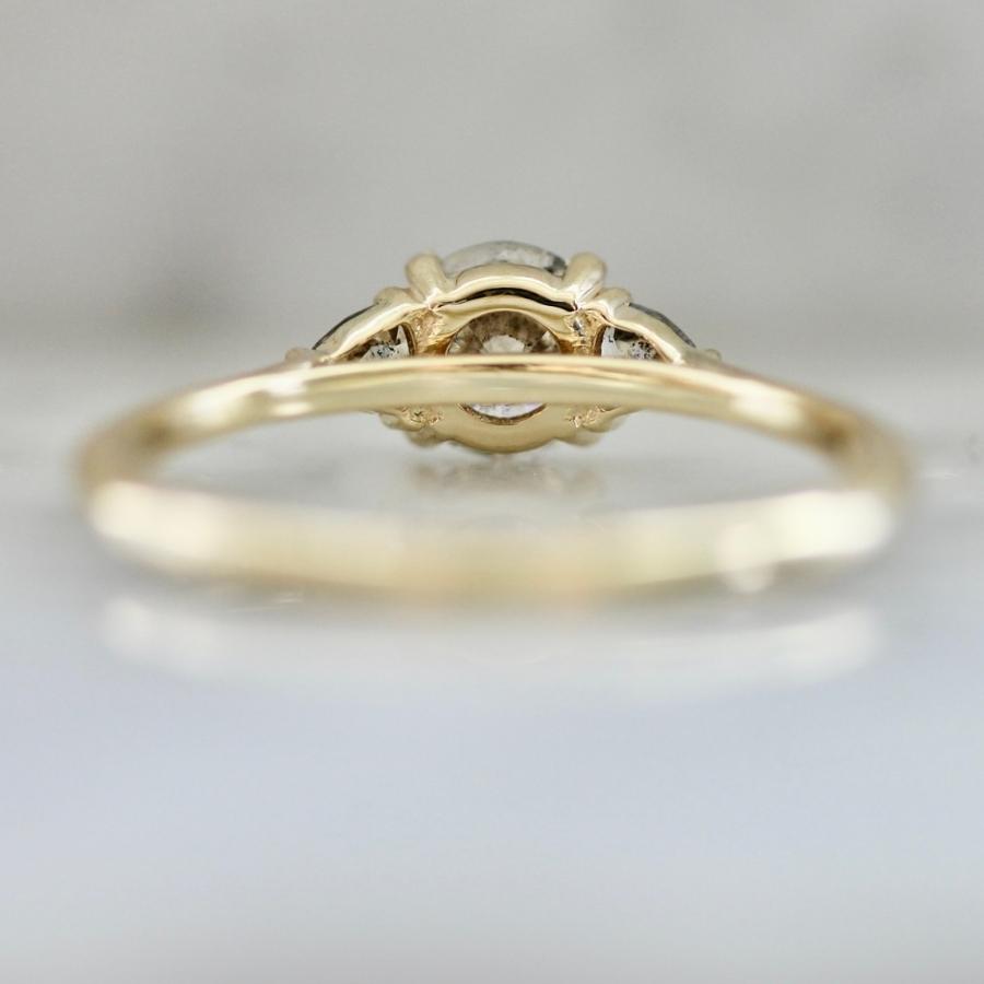 Slice of Heaven Three Stone Salt & Pepper Diamond Ring