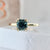 Coquette Teal Radiant Cut Sapphire Ring