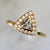 Malbec Salt & Pepper Trillion Rose Cut Diamond Ring in Yellow Gold