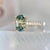 Iria Blue-Green Oval Cut Parti Sapphire Ring