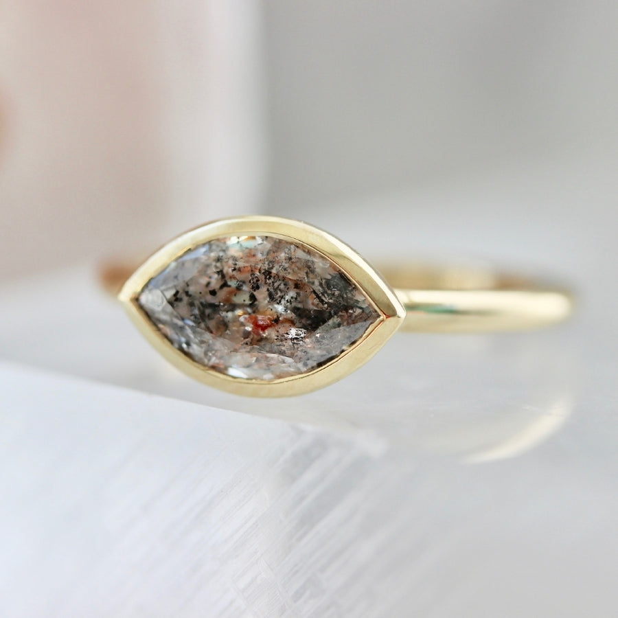 Kismet Salt & Pepper Marquise Cut Diamond Ring