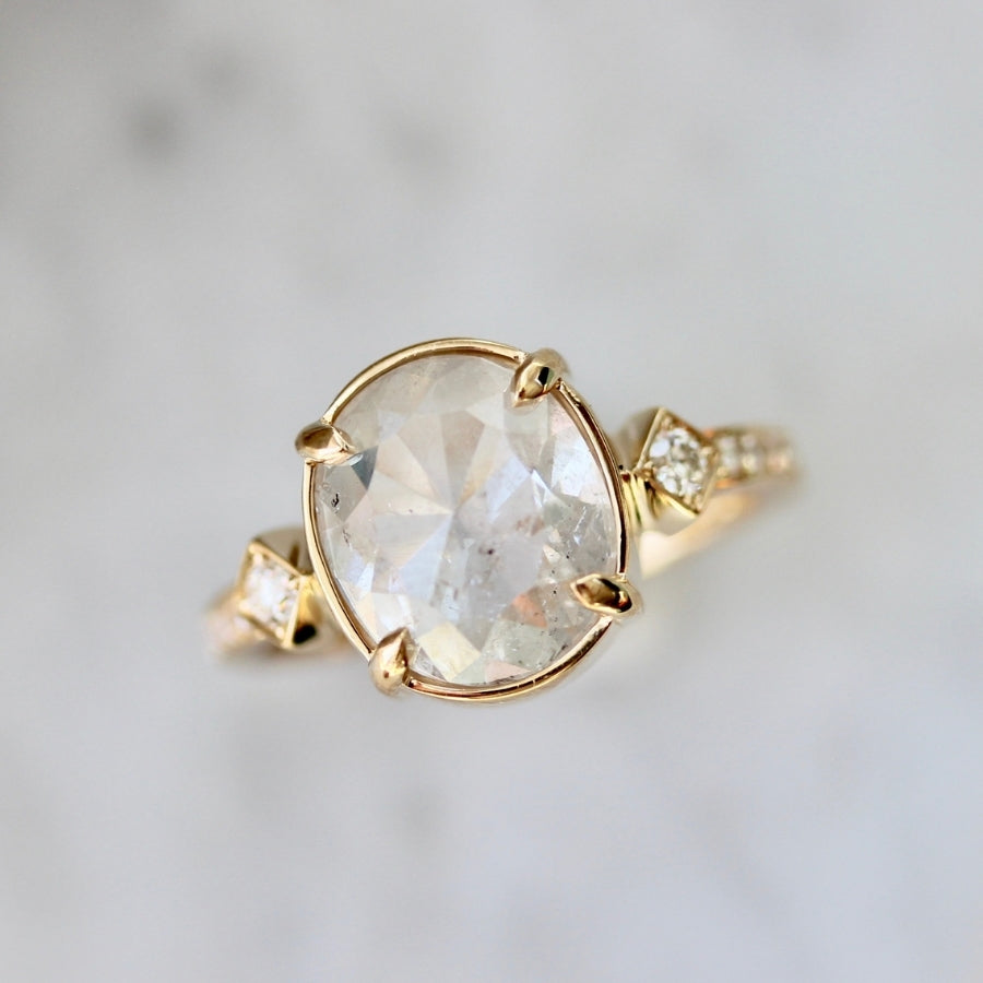 Reverie Icey Oval Rose Cut Diamond Ring